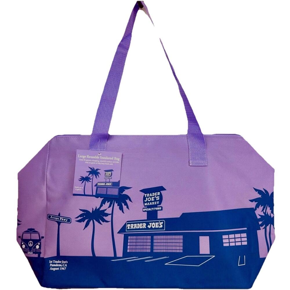 Trader Joe's Reusable Lavender "Purple Rain" Insulated Cooler Bag Holds 8 Gallon